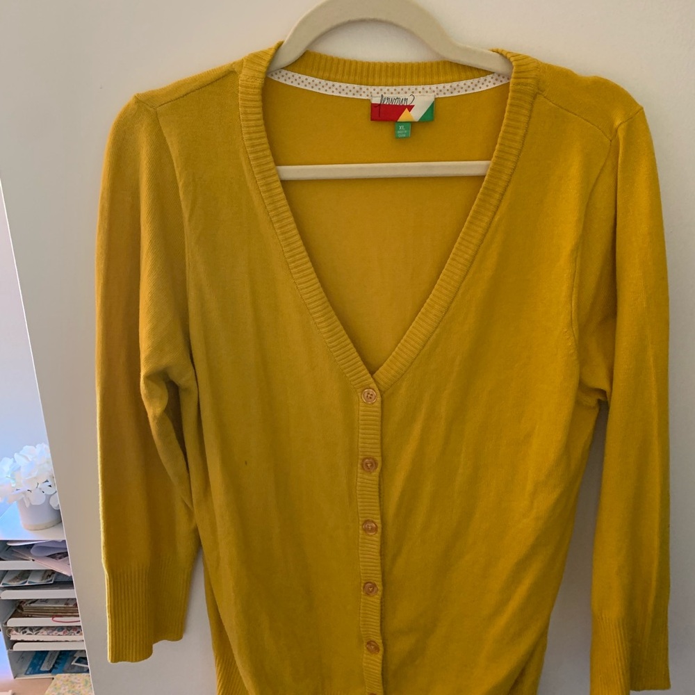 Women's Mustard Cardigan Sweater